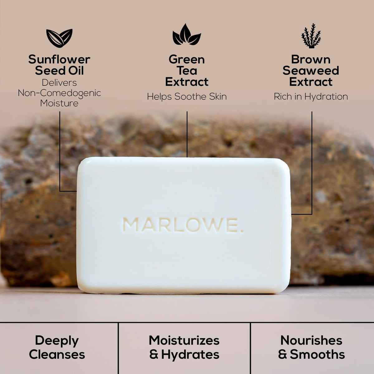 MARLOWE. bar in shower setting suggesting everyday grooming use