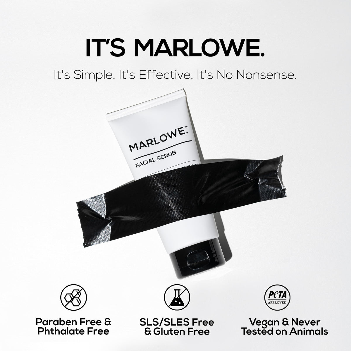 MARLOWE. product in hand being massaged on skin demonstrating easy application benefit