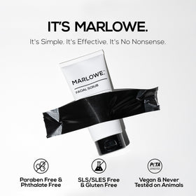 MARLOWE. product in hand being massaged on skin demonstrating easy application benefit