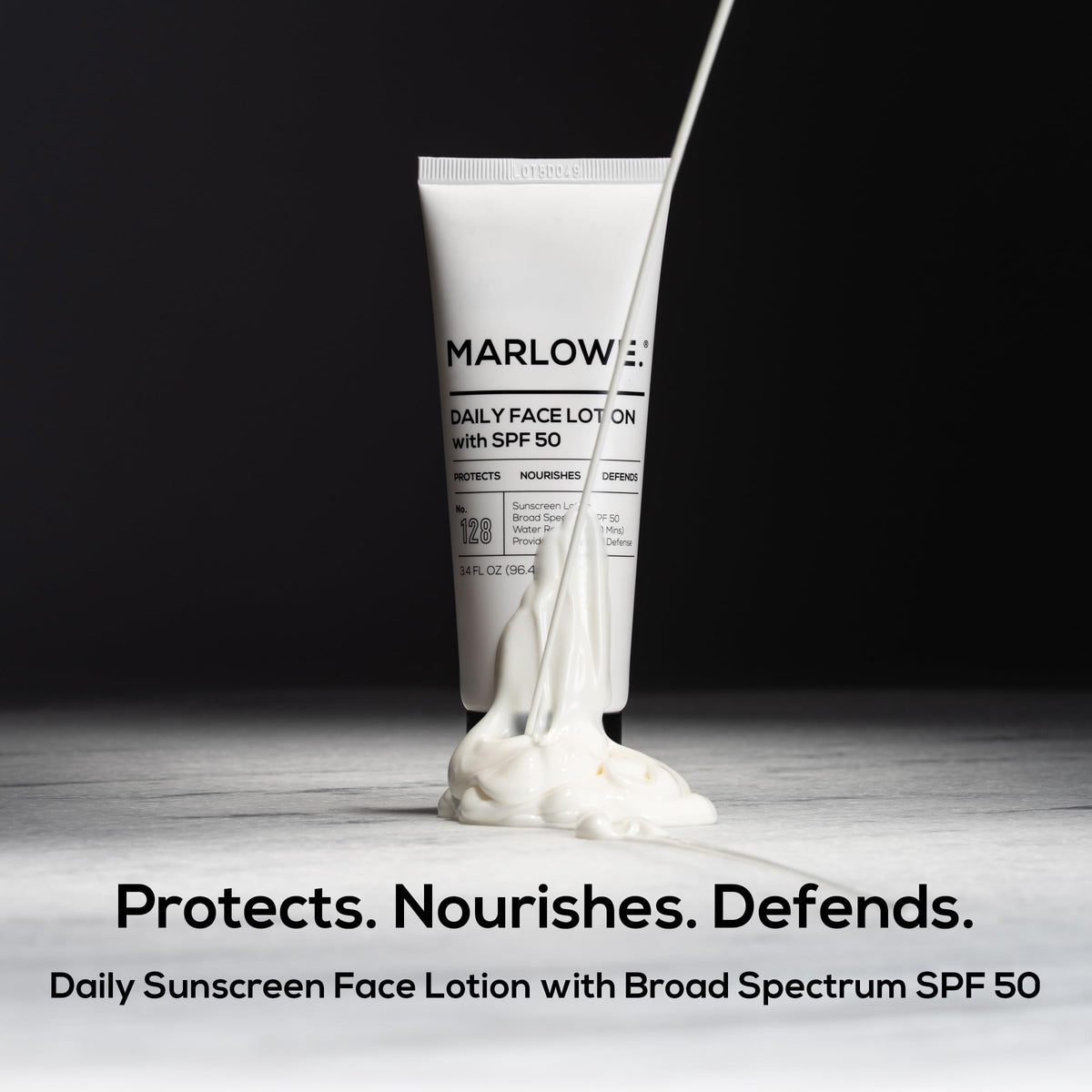 MARLOWE. close-up of lotion texture highlighting lightweight, non-greasy hydration