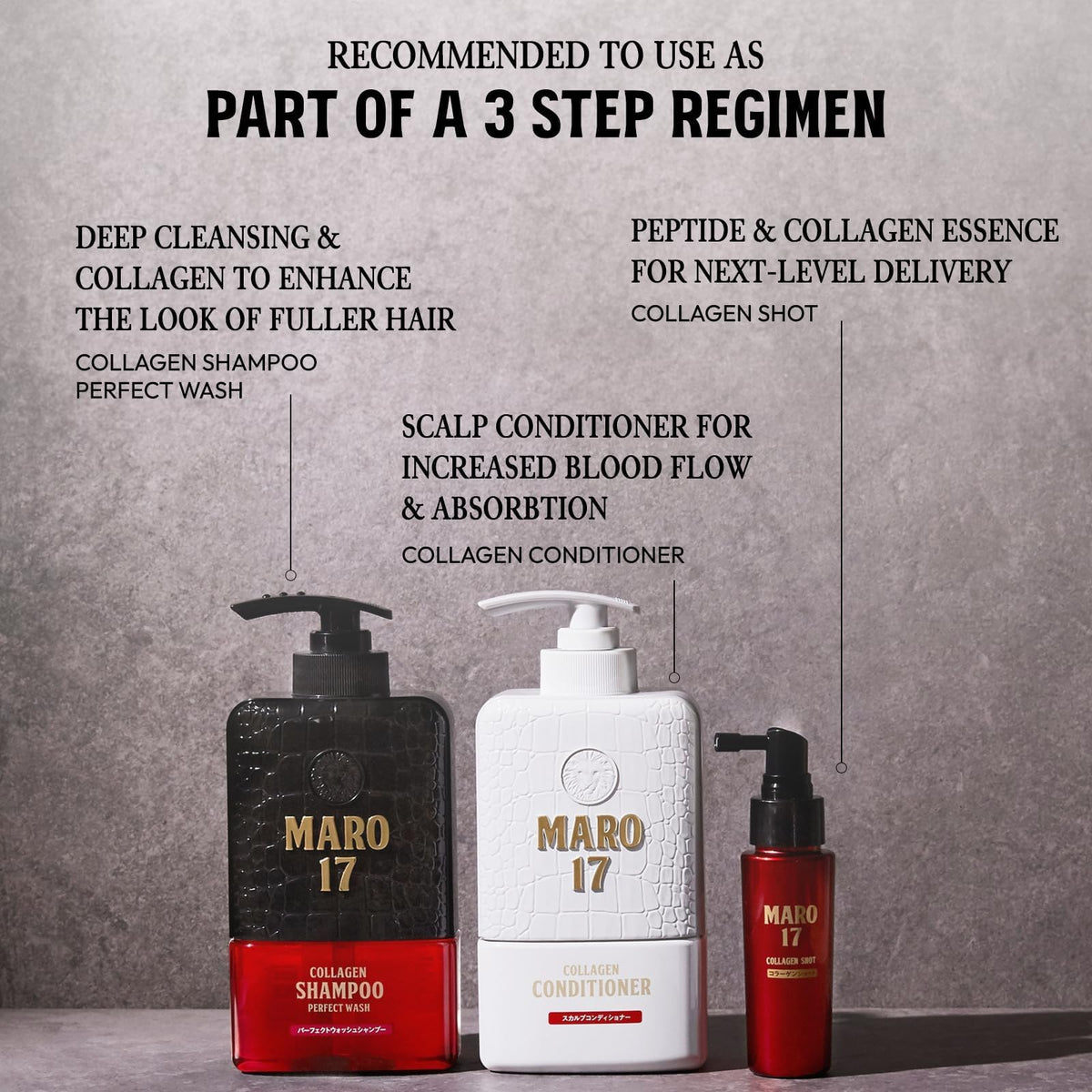 ＭＡＲＯ１７ lifestyle bathroom shot showing product integrated in grooming routine