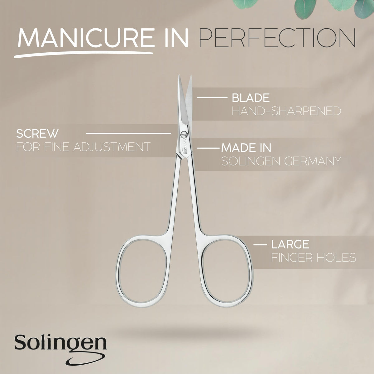 MARQUS close-up of curved tip highlighting fine point for accurate nail-edge cutting