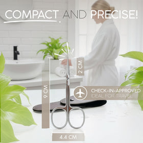 MARQUS scissors on bathroom vanity styled with grooming tools for convenient everyday use