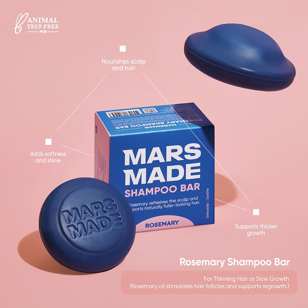 MARS MADE shampoo bar creating creamy lather in hands for easy cleansing