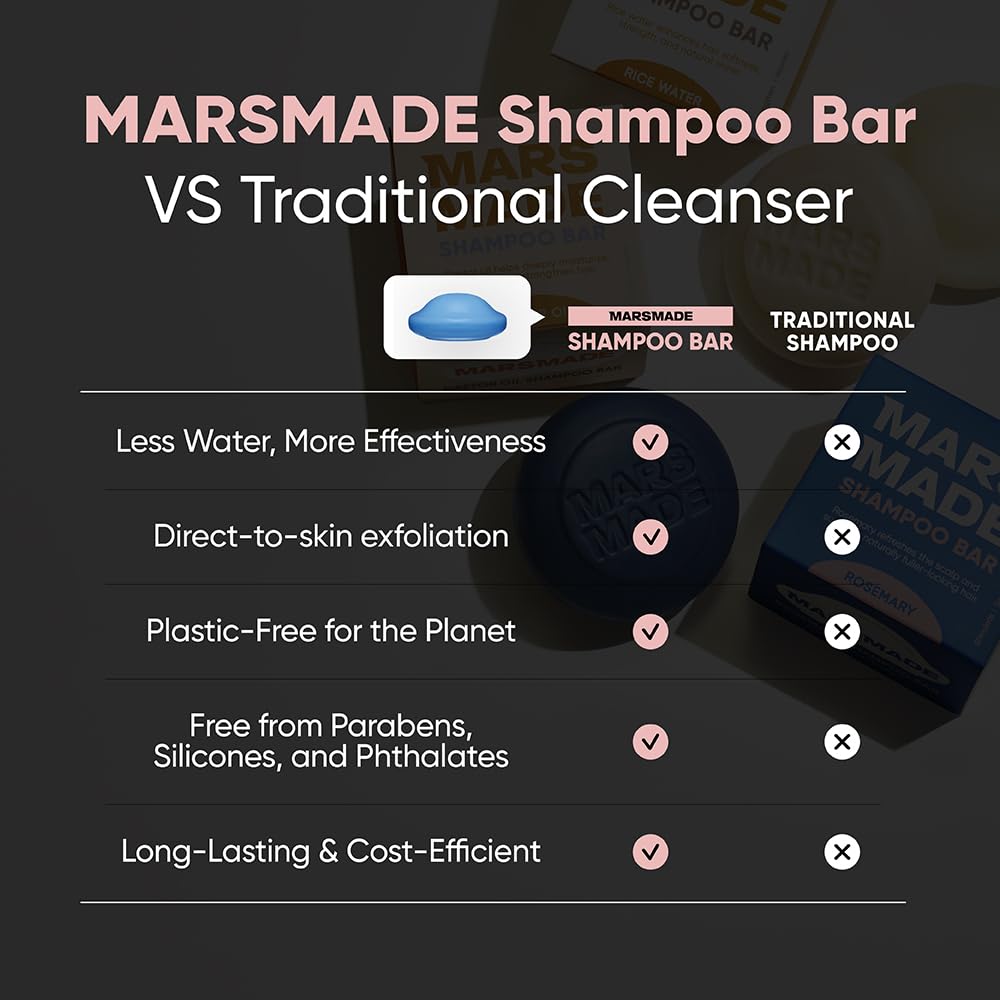 MARS MADE shampoo bar in a soap net to extend longevity and reduce waste
