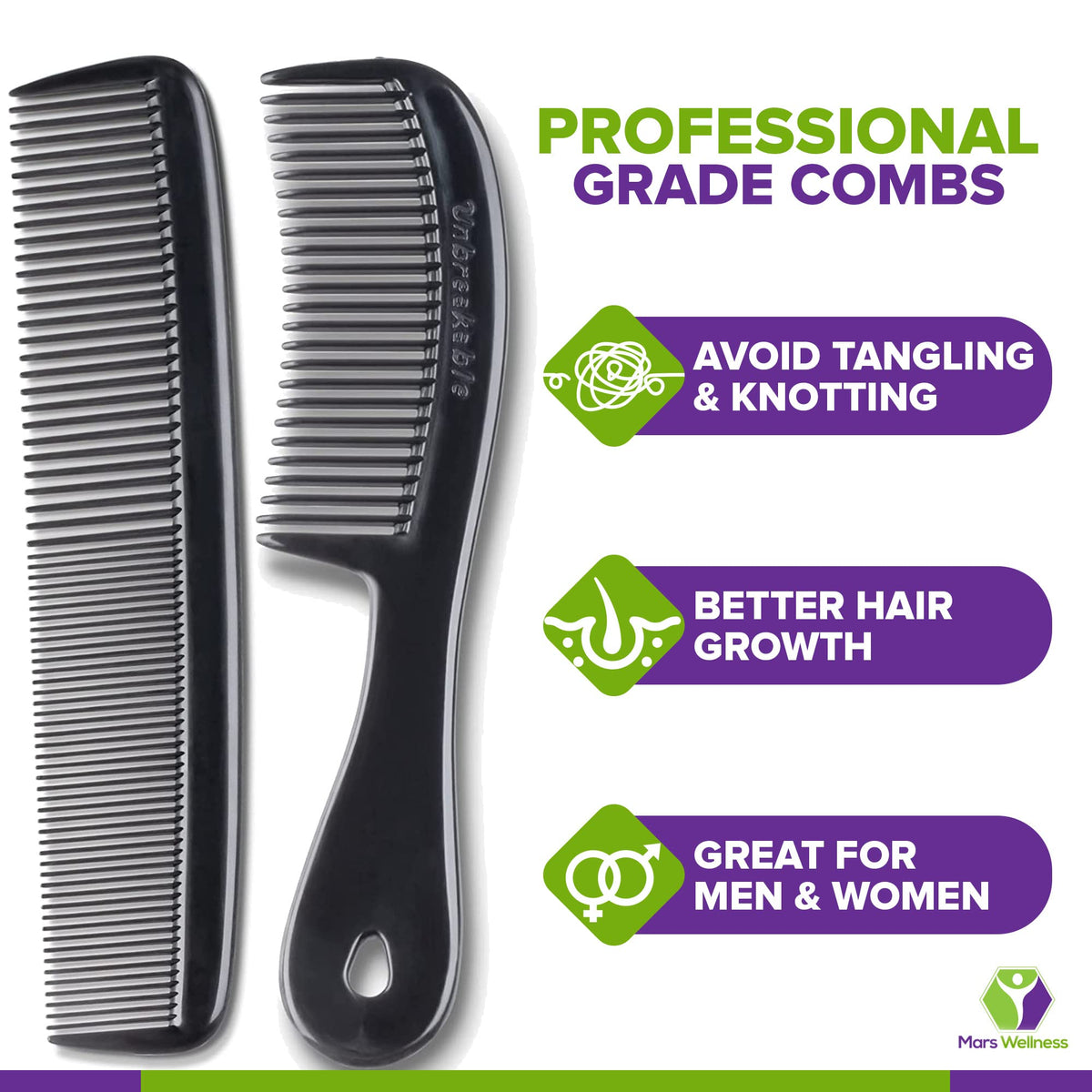 Mars Wellness 6-inch handle styling comb held in hand for control — precise parting