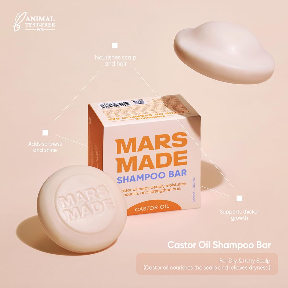 MARS MADE solid shampoo lathered in hand for easy application