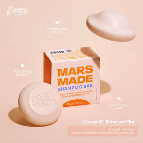MARS MADE solid shampoo lathered in hand for easy application