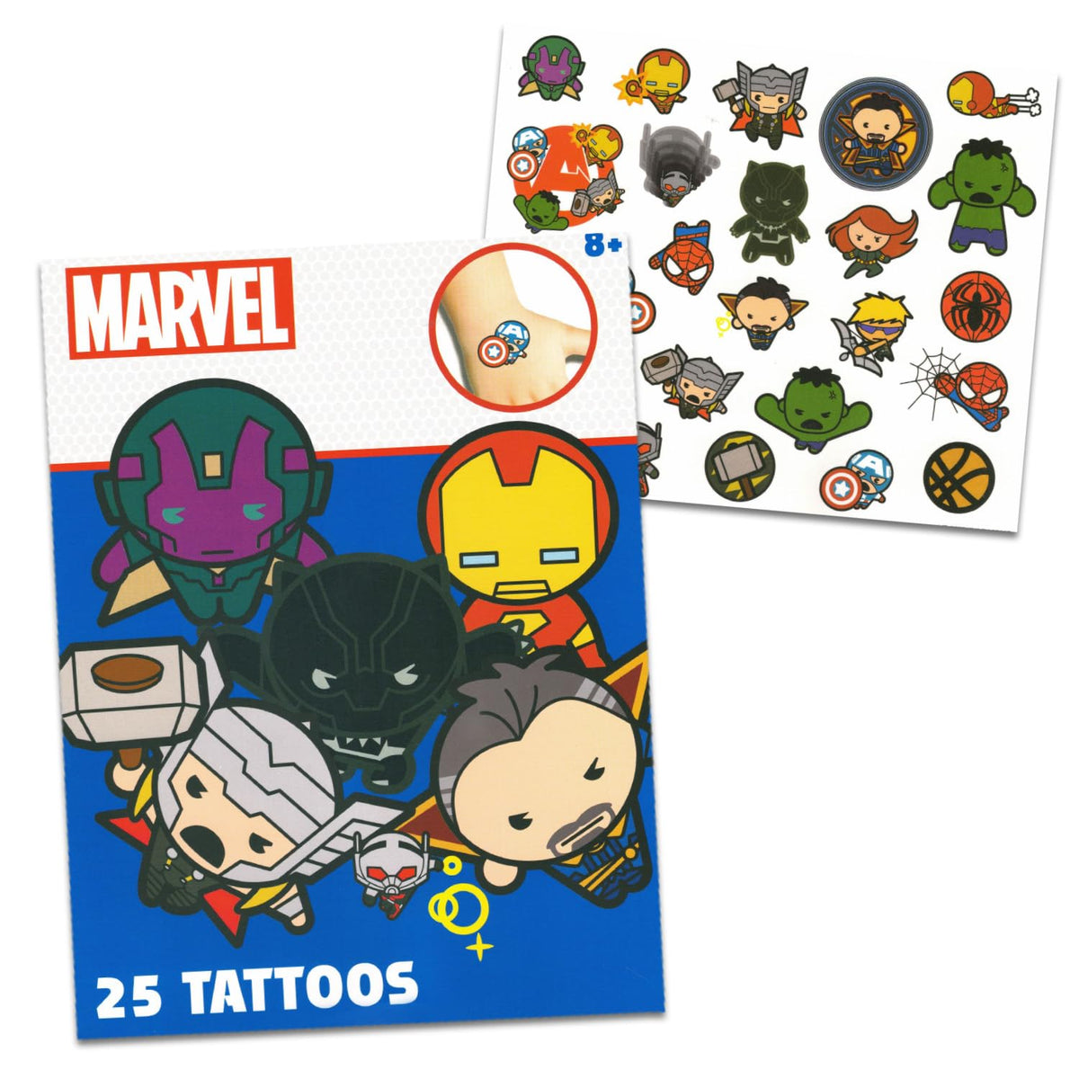 Marvel packaging label detail highlighting official licensing and quality assurance benefit