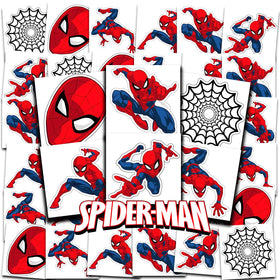 Marvel Spiderman front packaging showing bundle and perforated sheets, ideal for parties