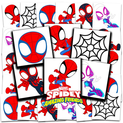 Marvel front packaging showing Spidey and Friends, easy party-favor identification
