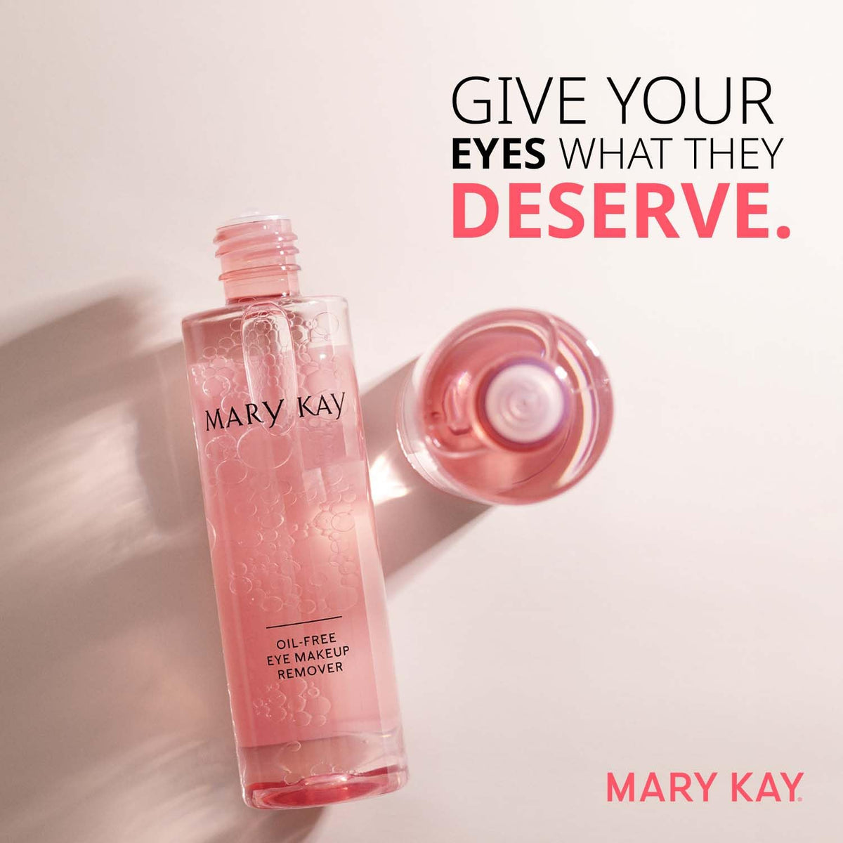 Mary Kay product in use removing mascara with minimal tugging benefit