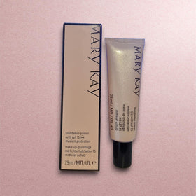 Mary Kay primer front packaging showing tube and benefit of smooth base