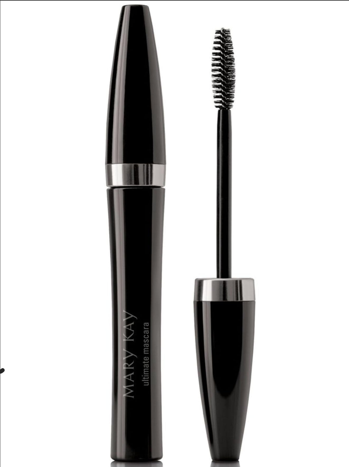 Mary Kay ultimate mascara front view showing sleek tube and strong black color benefit