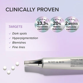 Applying Mary&May eye cream under eye with gentle tapping for reduced dark circles
