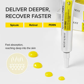 Mary&May close-up of marine micro-spicules highlighting enhanced absorption benefit