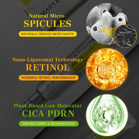 Mary&May spicule size comparison illustrating microscopic channels for better delivery