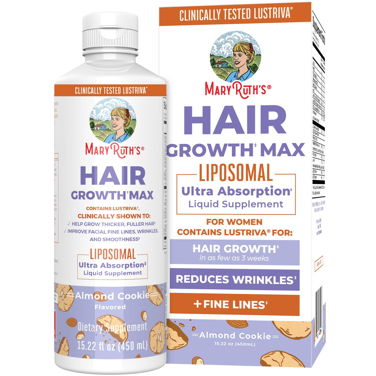 MARYRUTH'S front bottle image showing product and benefits