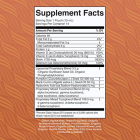 MARYRUTH'S single pouch close-up with maple French toast label highlighting easy dosing