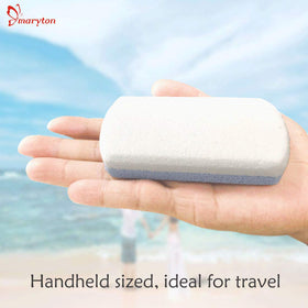 MARYTON stone used on heel in shower showing effective callus removal