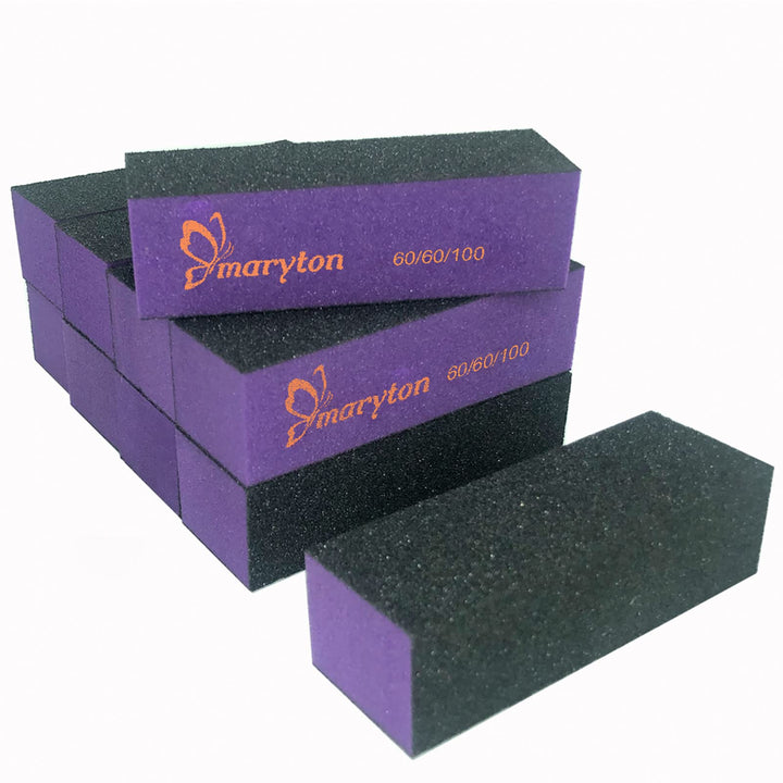 MARYTON front packaging showing 10-piece buffing blocks and clear benefits
