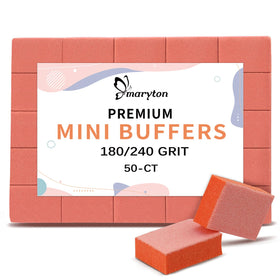 MARYTON front packaging showing 50 orange mini buffers and clear count benefit