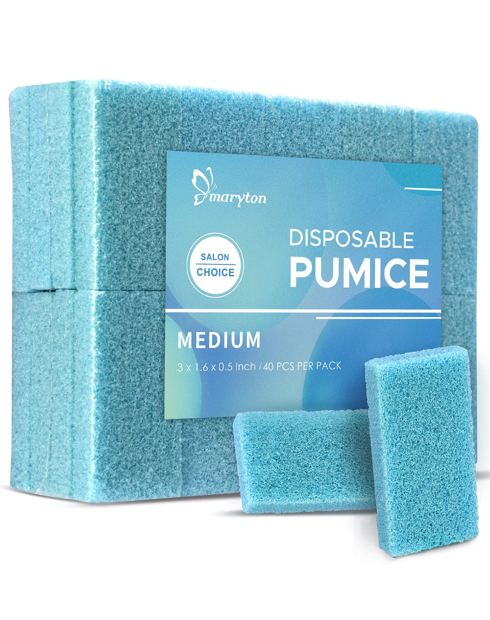 MARYTON front packaging showing 40 disposable pumice pads, convenient supply
