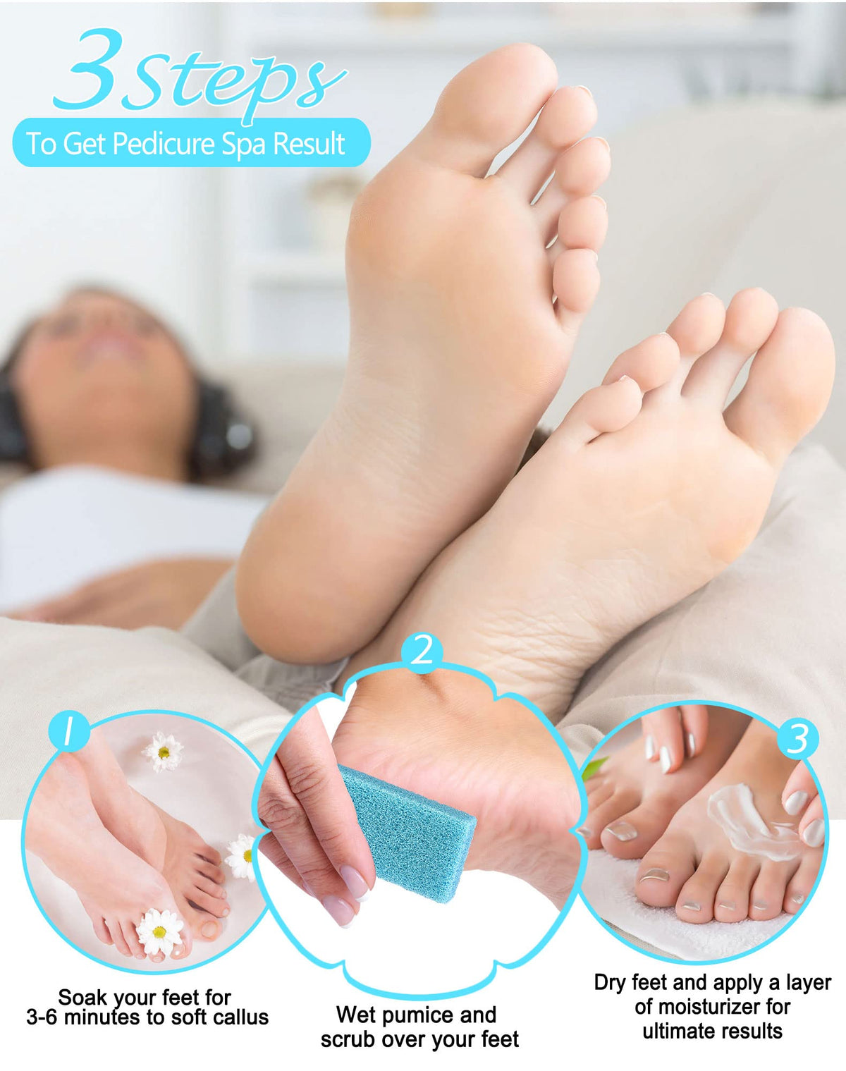 MARYTON pad beside foot soak bowl, enhances softening before scrubbing