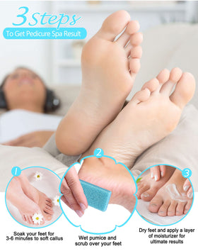 MARYTON pad beside foot soak bowl, enhances softening before scrubbing