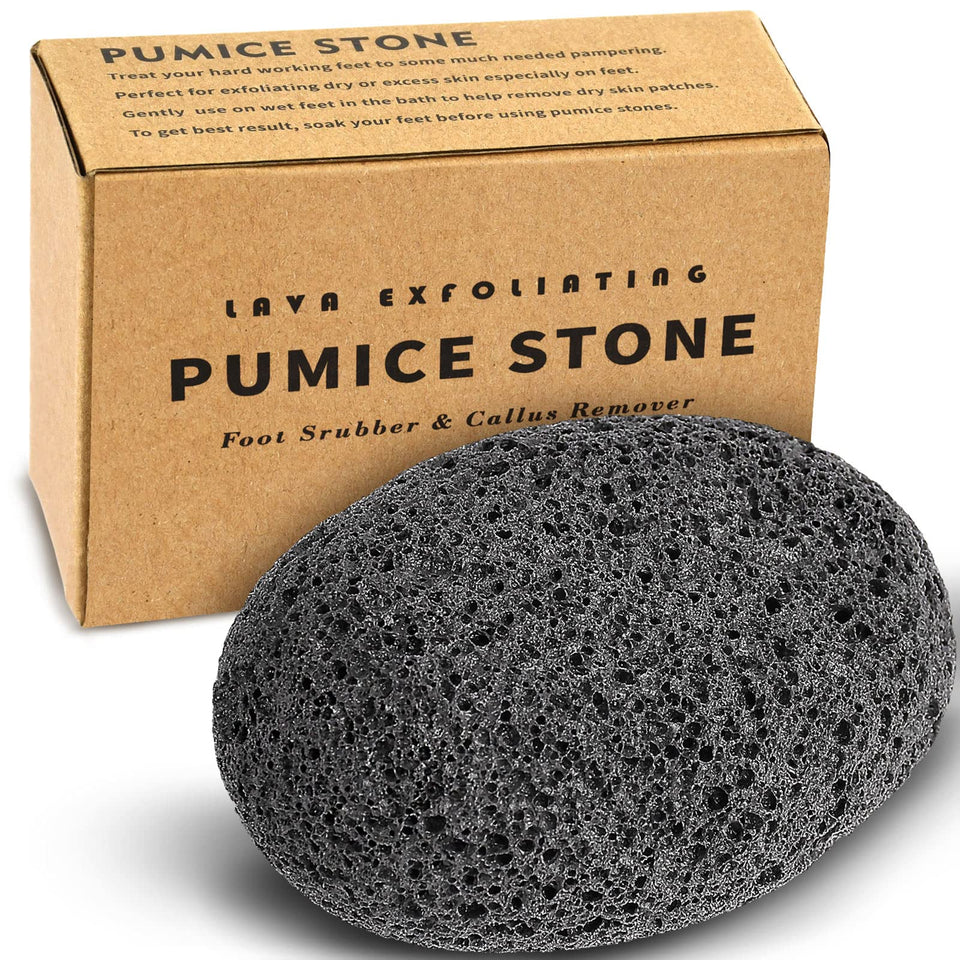 MARYTON pumice front view showing natural lava shape and easy grip benefit