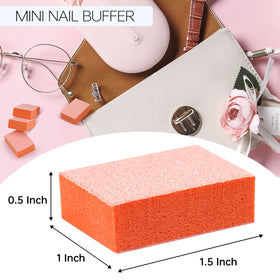 MARYTON neat stack of mini buffers highlighting salon-ready supply convenience