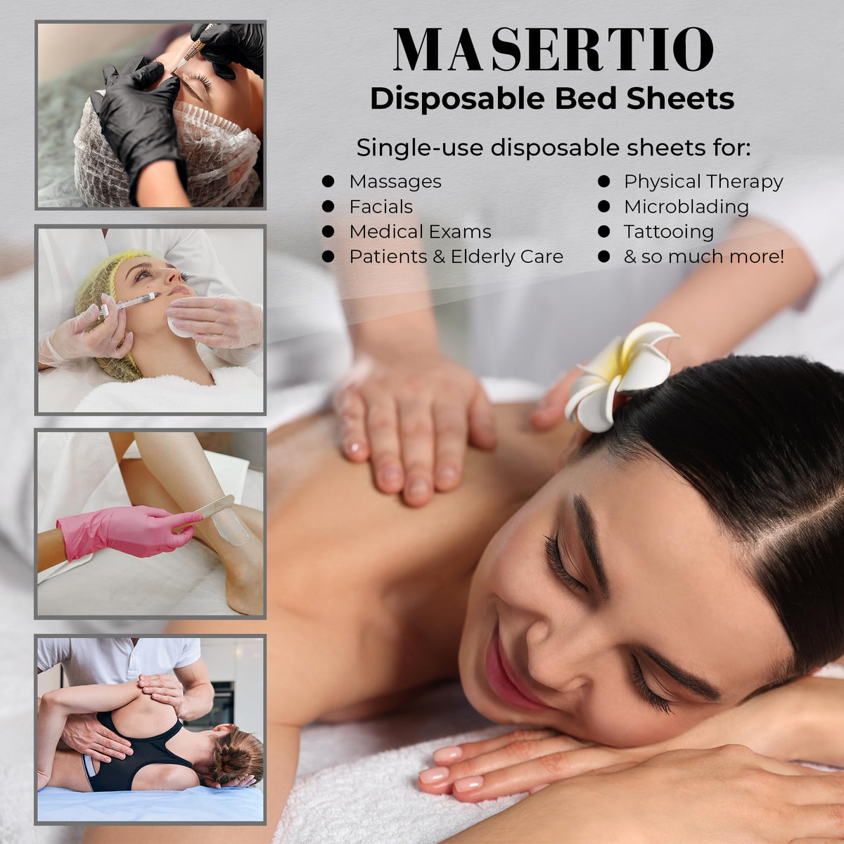 MASERTIO face cut-out detail emphasizing ergonomic support during treatments