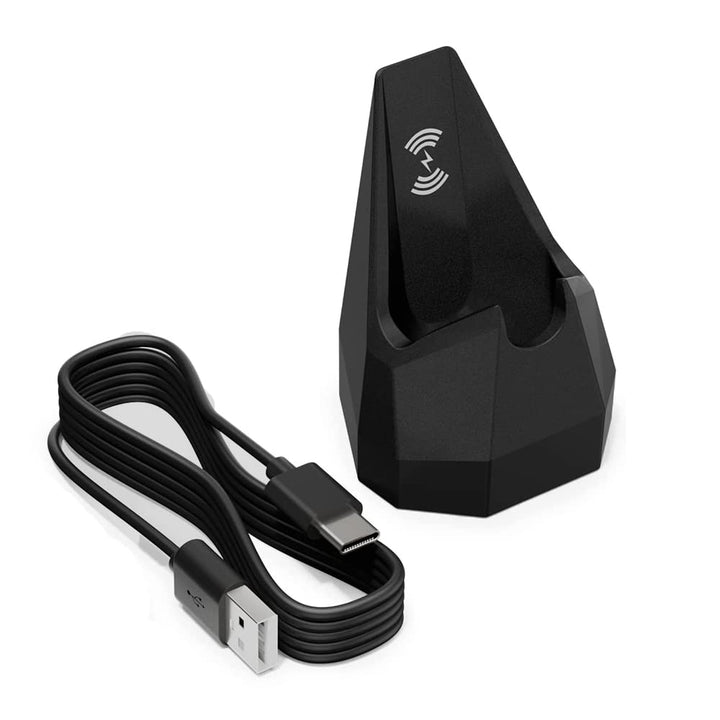 Masinvi front view charger dock showing compact profile and stable base benefit