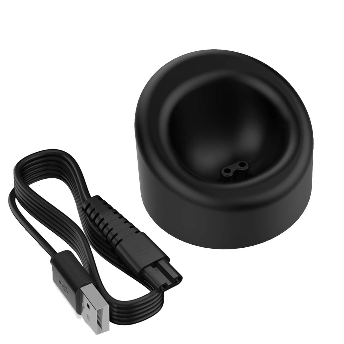 Masinvi front view charger dock showing stable base and neat design benefit: reliable placement