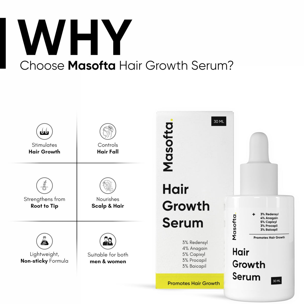Masofta applied to scalp demonstration for easy targeted use benefit