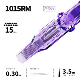 MAST TATTOO cartridge tip in use on practice skin demonstrating consistent ink flow