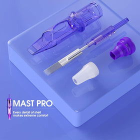 MAST TATTOO purple color-coding on cartridges for fast grouping and workflow speed