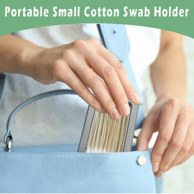MatFirsmo open case with cotton swabs inside demonstrating easy access benefit
