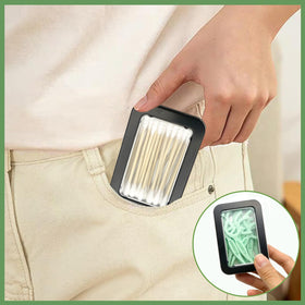MatFirsmo holder in a pocket showing compact size for portability benefit