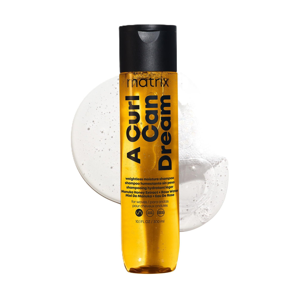 Matrix front bottle view showing product branding and lightweight formula benefit