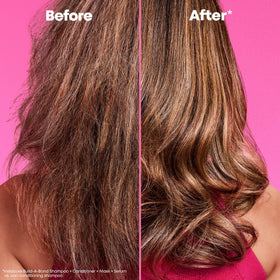 MATRIX back label with ingredient list and benefits for damaged hair