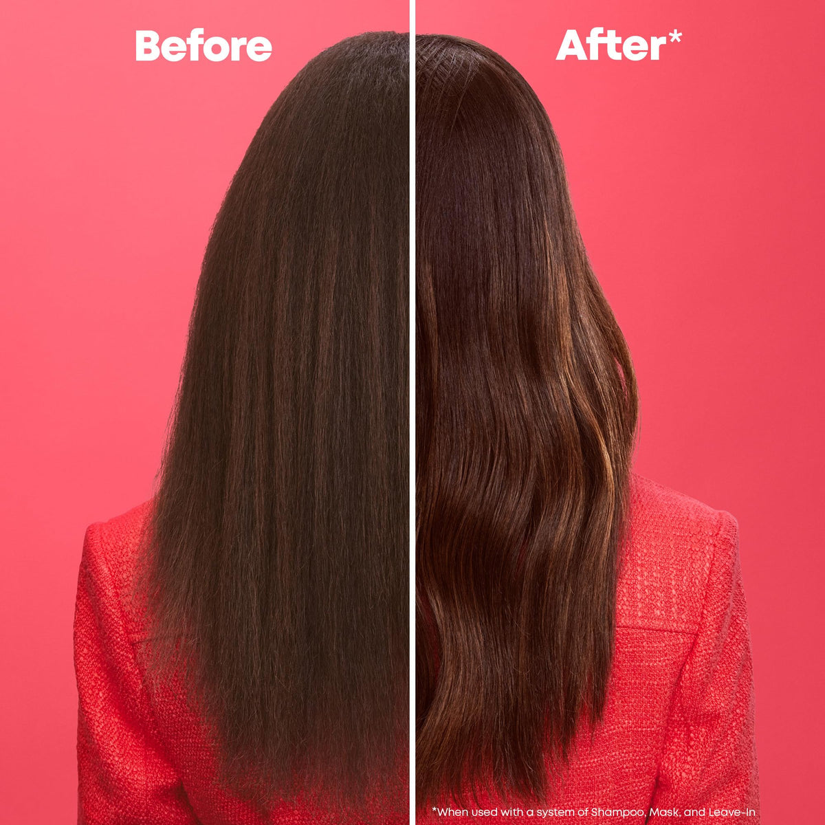 MATRIX before and after hair showing improved color vibrancy