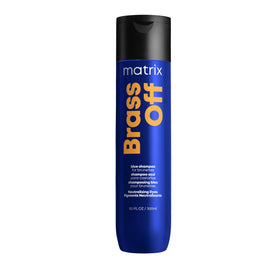 MATRIX front packaging of Brass Off Blue Shampoo showing product name and size helping quick identification