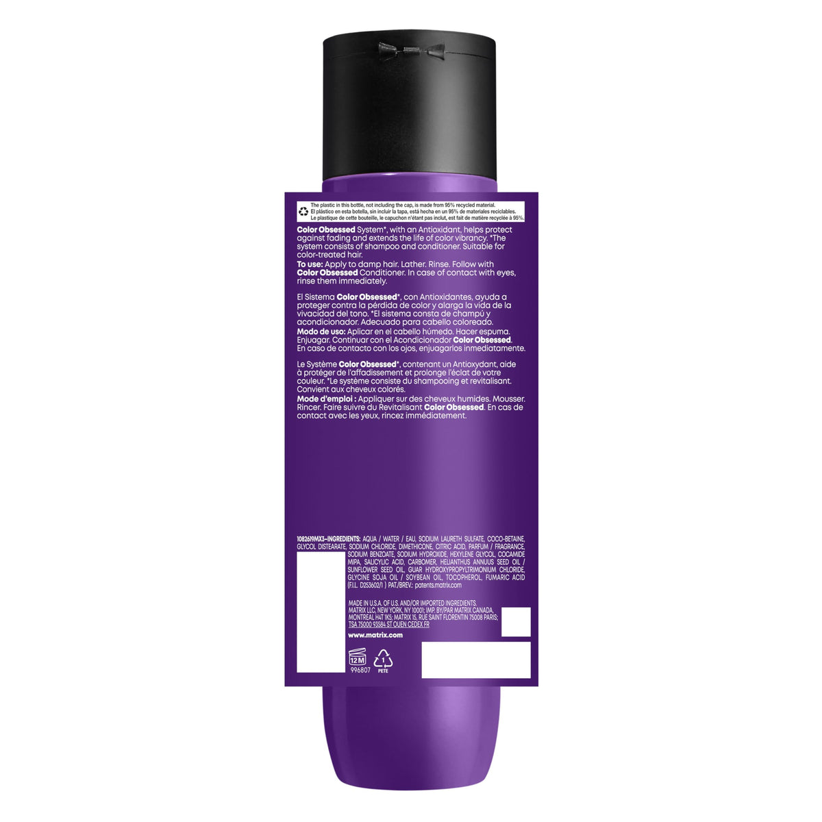 MATRIX bottle staged in bathroom setting illustrating salon-quality care benefit