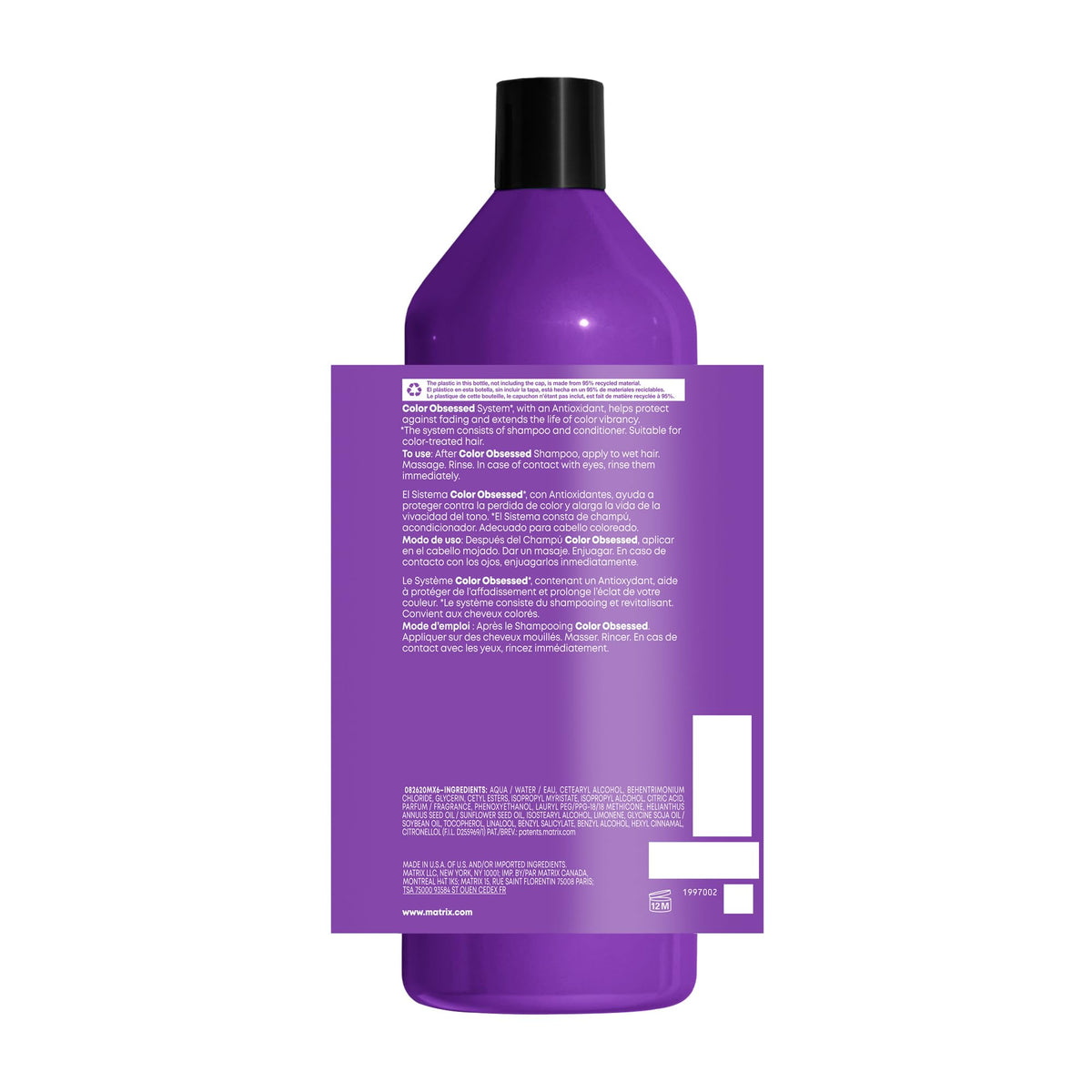 Matrix ingredients list close-up showing antioxidant components