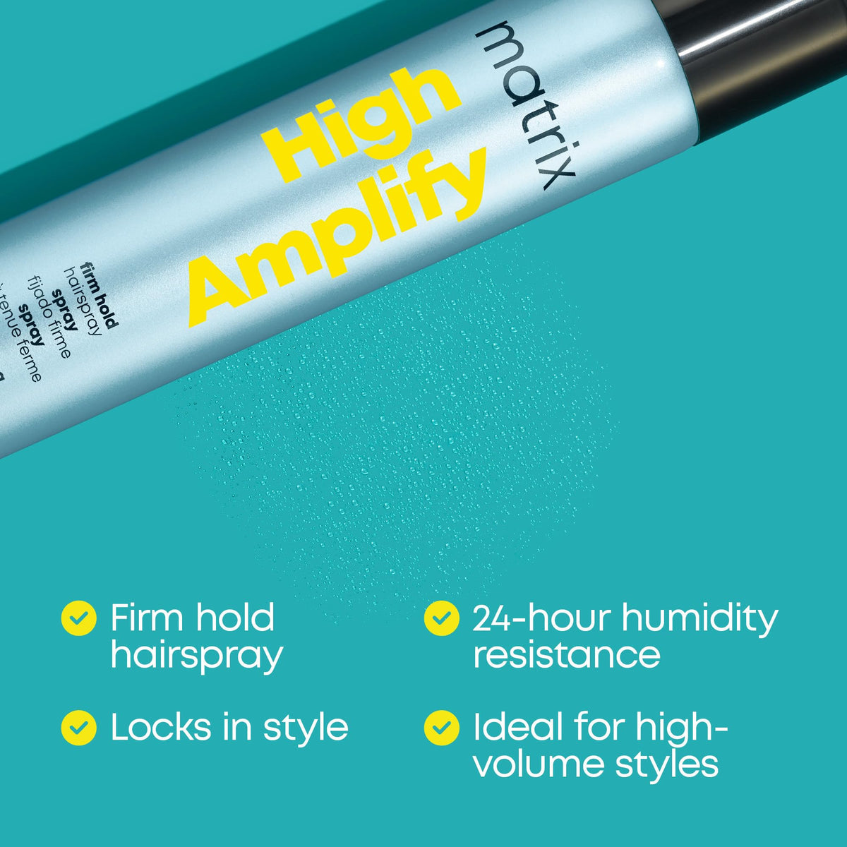 Matrix hairspray applied at roots on fine hair to demonstrate instant lift and volume