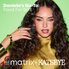 MATRIX shampoo in hands under shower illustrating easy in-shower use benefit