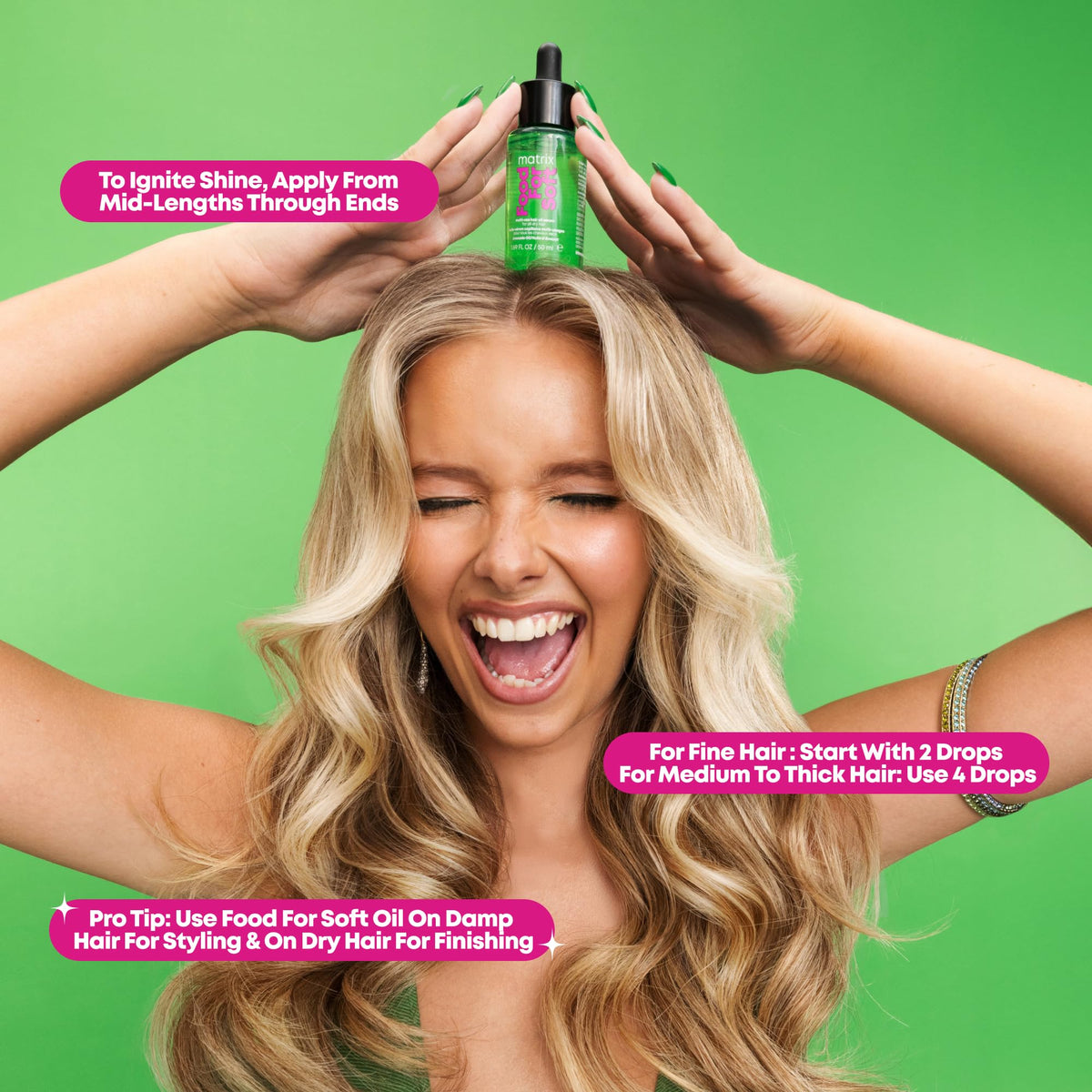 MATRIX ingredient label close-up highlighting avocado oil for enhanced moisture retention
