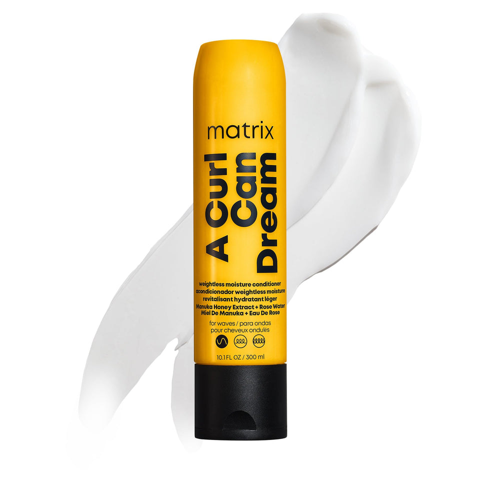 Matrix front packaging showing bottle and benefit of lightweight moisture