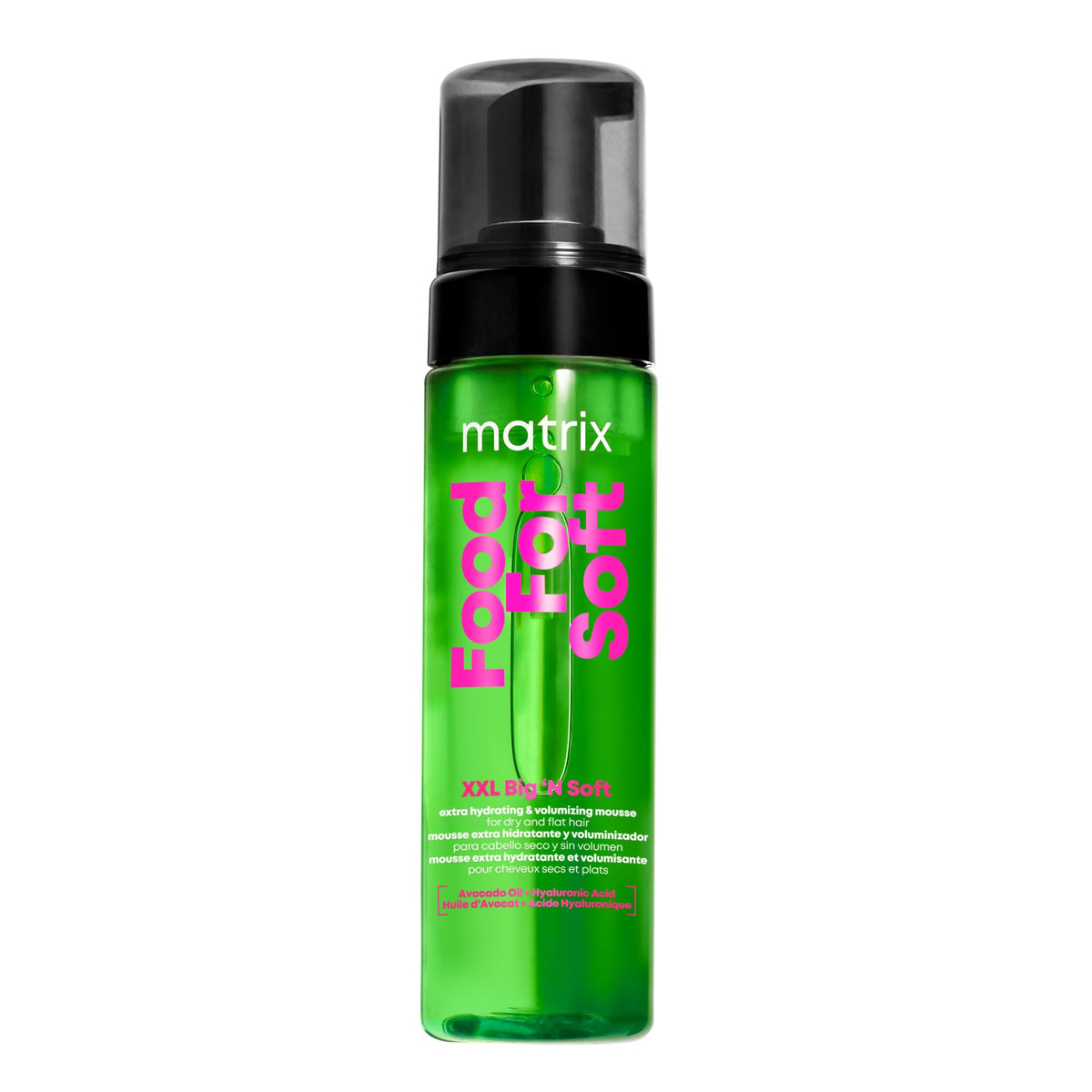 Matrix front packaging showing can and key volumizing benefit